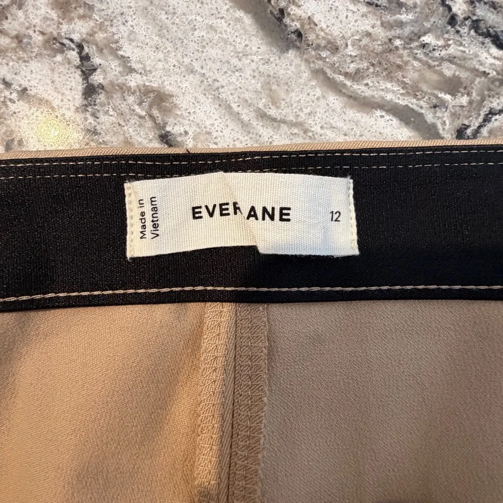 Everlane Women's Bi-Stretch Work Pants Mid Rise Slim Leg Cornstalk Tan Beige 12 - Picture 6 of 7